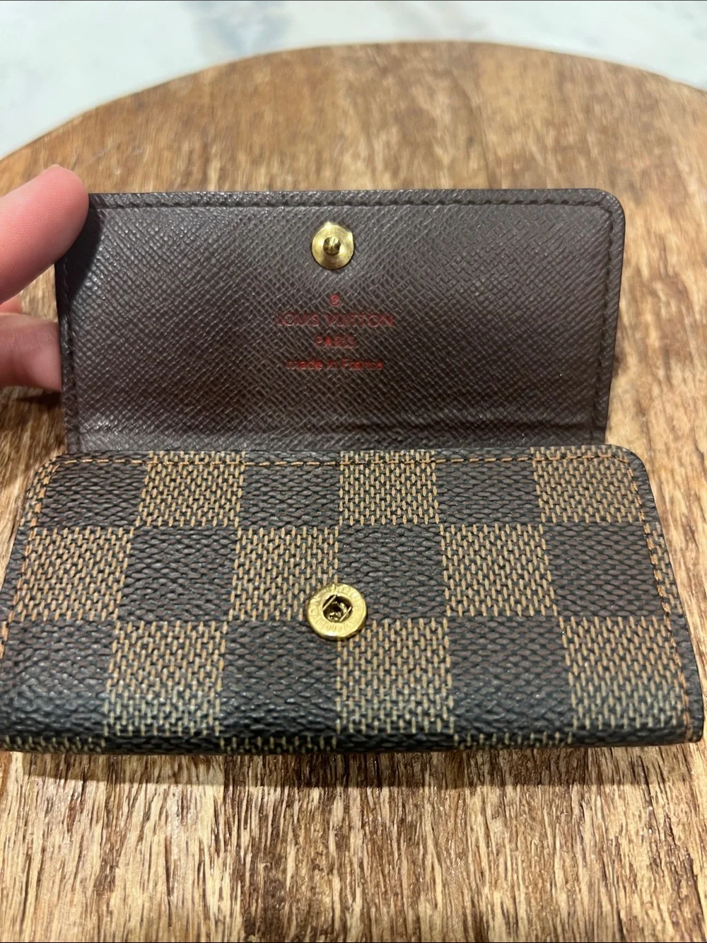 Louis Vuitton Damier Ebene 4-Key Holder in Brown